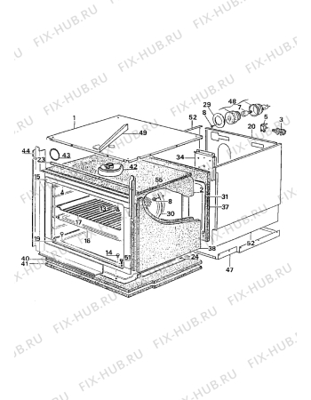 Взрыв-схема плиты (духовки) Electrolux CO1055B1 - Схема узла Internal panels